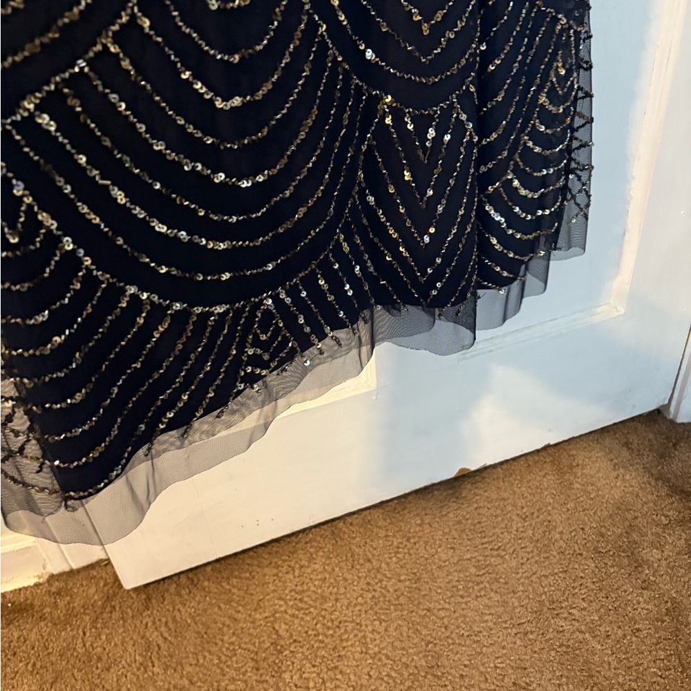 Adrianna Papell Navy and Gold Women's Dress - Picture 3 of 6
